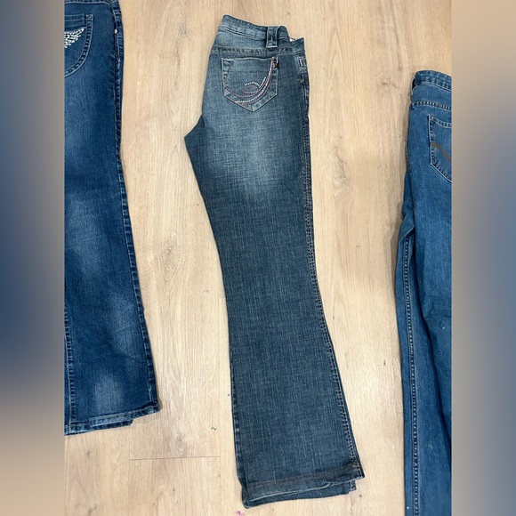 low rise vintage pink pocket vintage blue jeans size 29 wide cut - Picture 1 of 6